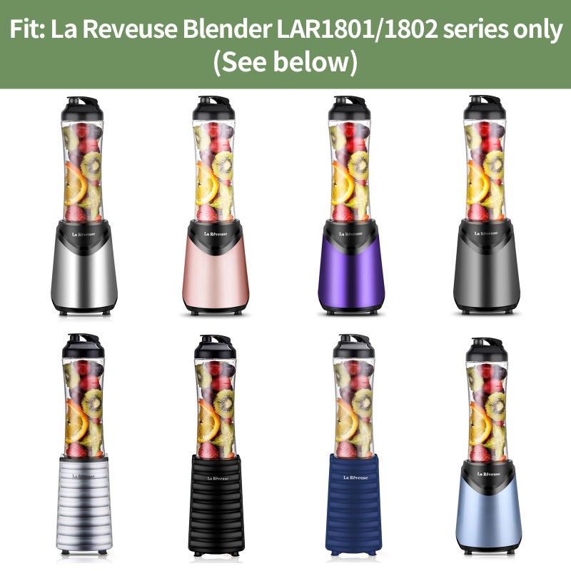 La Reveuse 18 oz BPA-Free Portable Sports Bottle Cup with Travel Lid Fits 300W Blender - Image 2